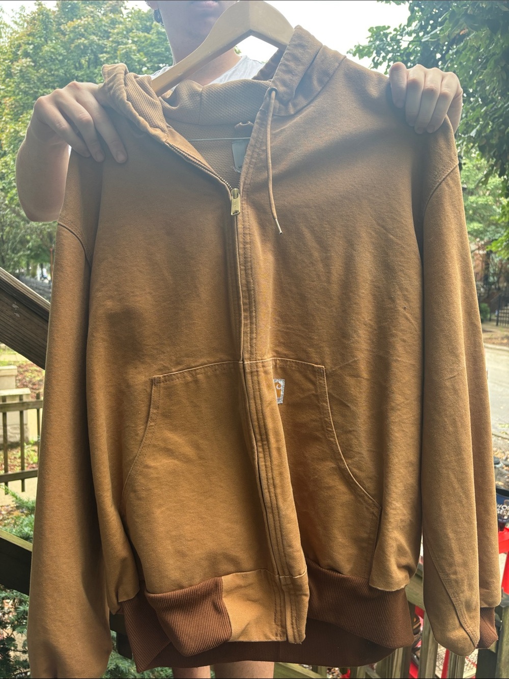 Carhartt Brown Full-Zip Hooded Work Jacket
